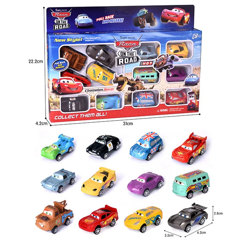 12 teiliges Disney Pixar Cars Kunststoff Autos