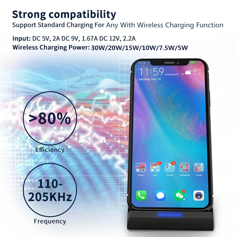 30w kabelloses Schnellladegerät 2in1 für Samsung, I Phone