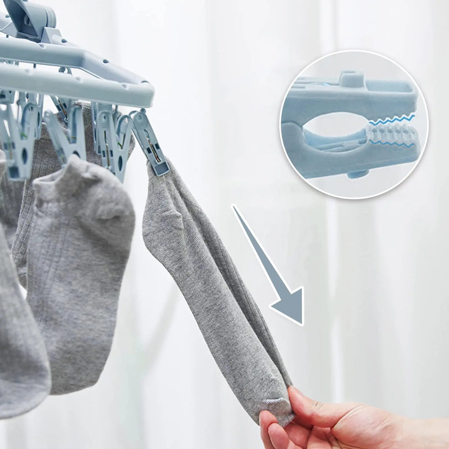 Faltbarer Tropfhänger mit 32 Clips – Hängetrockner für Socken und Unterwäsche