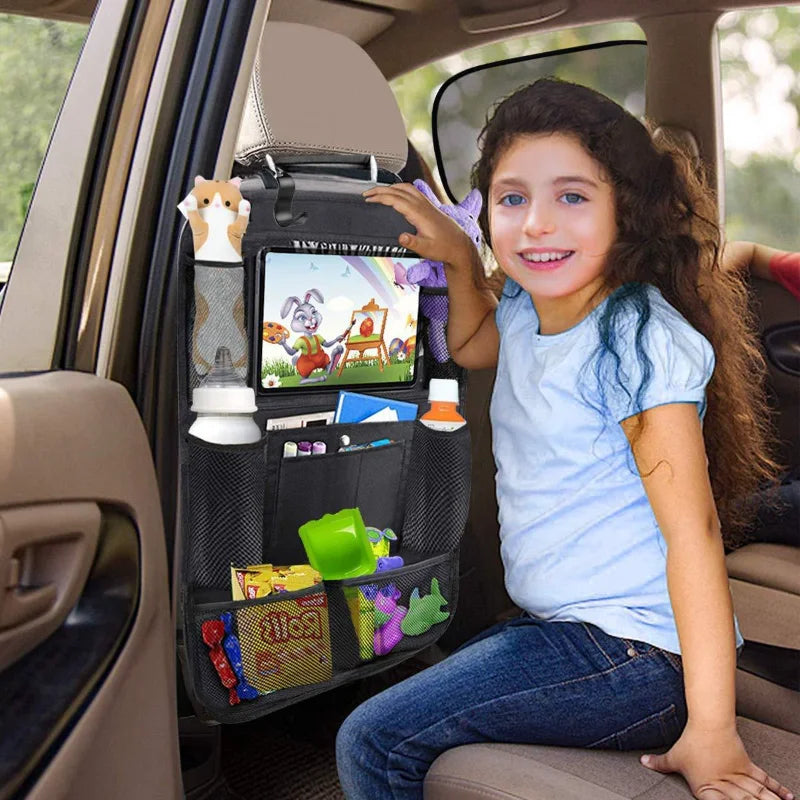 Auto KFZ Rücksitz Organizer mit Touchscreen und Tablet Halter