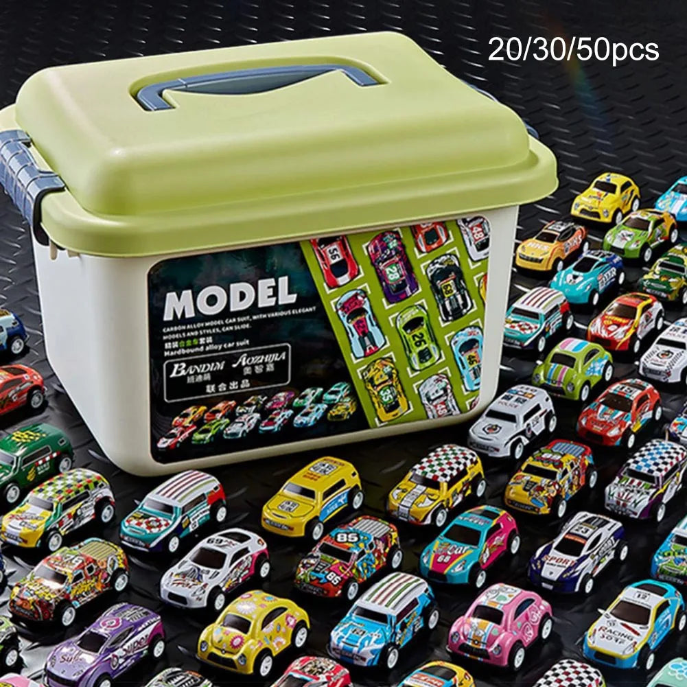 Mini Legierung Auto Modell Set mit Lagerung Box Spielzeug