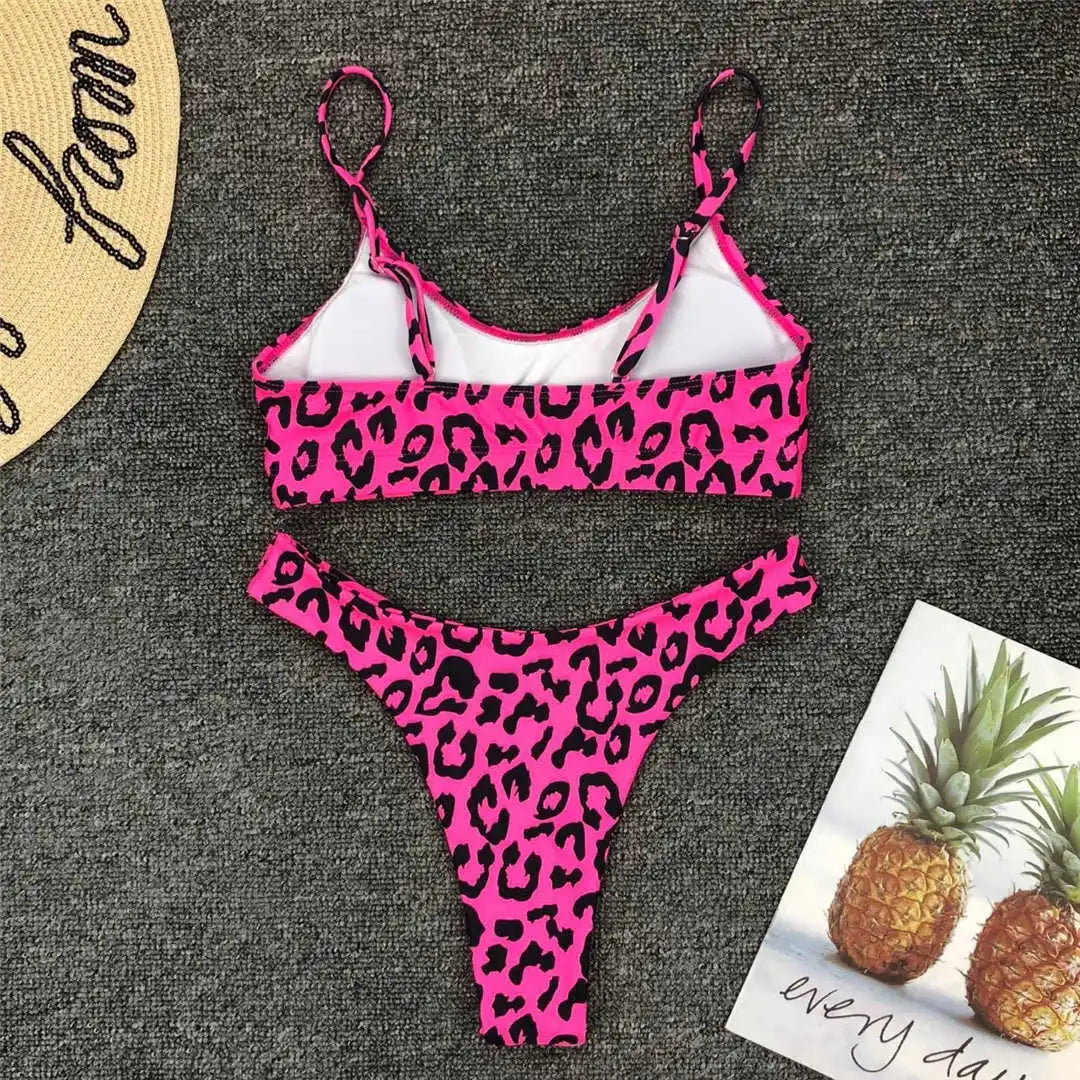 14 Farben S - XL Sexy Leopard Bikini - Set