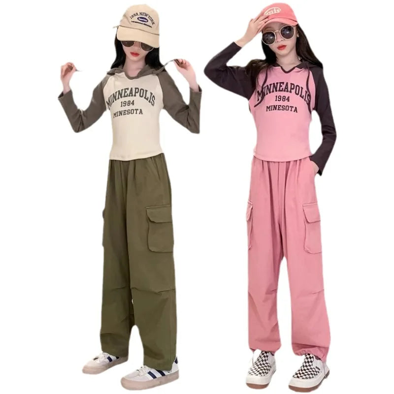 2024 Mädchen Kleidungsset Hose + Langarmshirt 4-16 Jahre