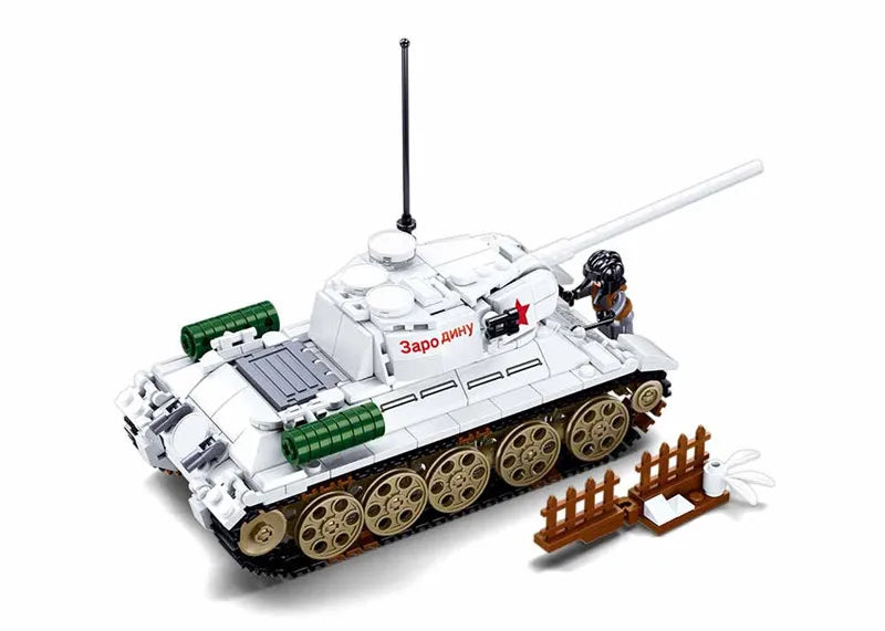 Sluban 518Teile WW2 Militär T34-85 Medium Tank Modell (Bausteine Set)