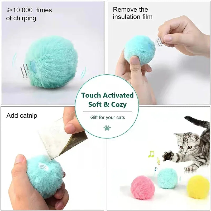 Interaktiver Ball Smart Katze Spielzeug Plüsch Elektrische Katzenminze