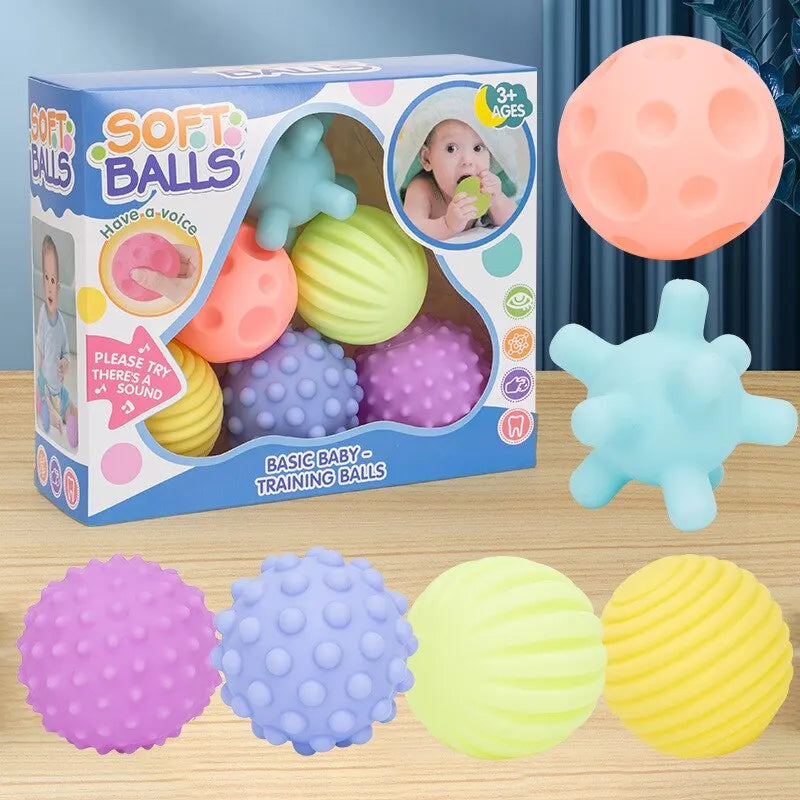 6 Stück Baby-Spielzeug sensorische Bälle für Kinder strukturierte Hand-Touch-Ball