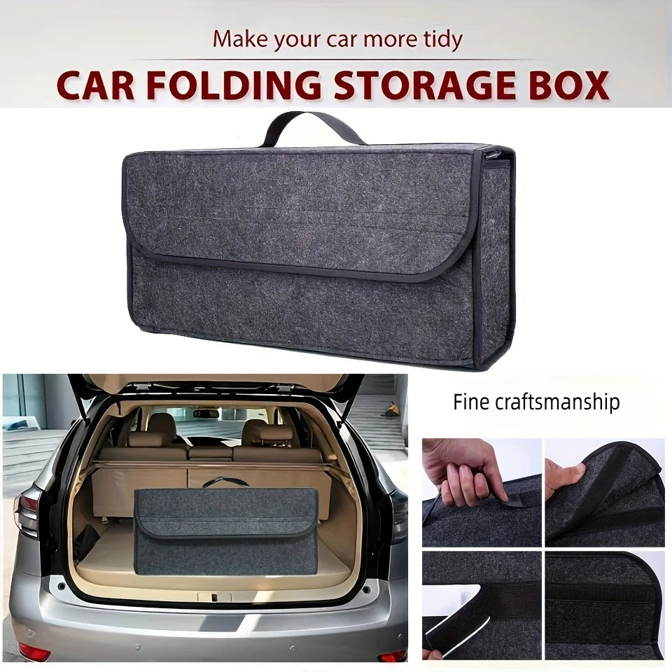 KFZ Kofferraum-Organizer, faltbare Flusen-Aufbewahrungsbox für Autowerkzeuge und Zubehör
