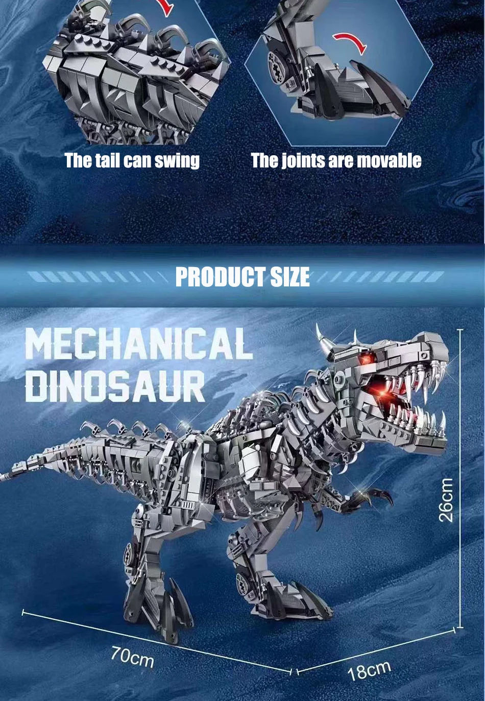 Dinosaurier Welt Große Mechanische Tyrannosaurus Rex Bausteine-Set
