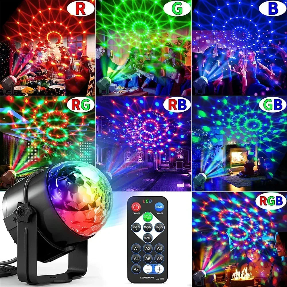 LED Bühnen Disco Licht Rotierenden DJ Ball Strobe Remote Sound Control Magie