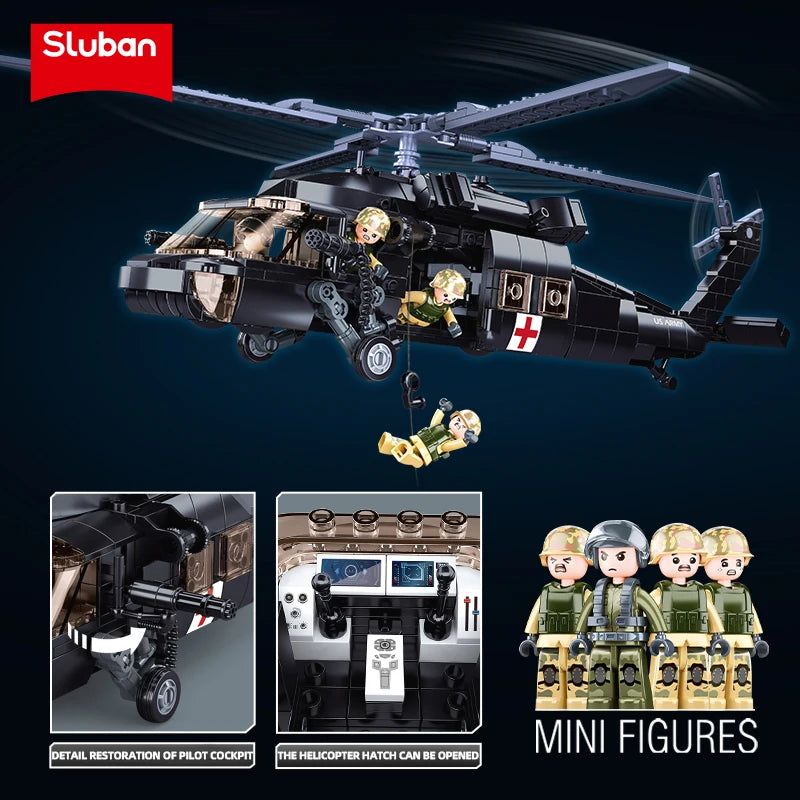 Sluban Blackhawk UH-60L Rettungshubscharauber 692 Teile