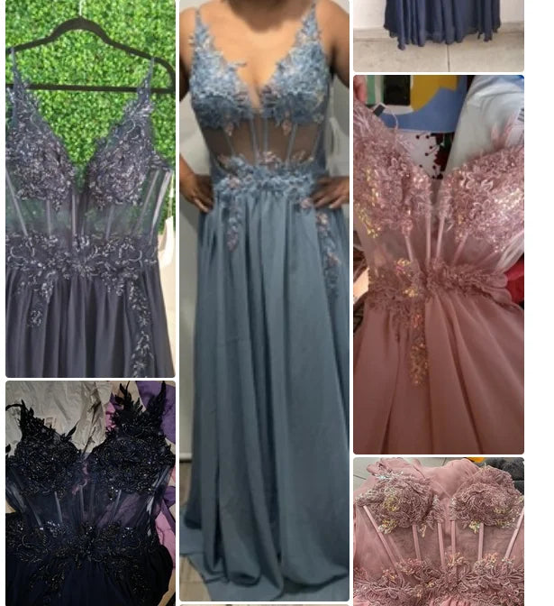 Elegantes Spaghetti-Träger Abendkleid Modell 2024