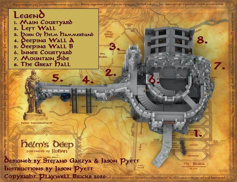 Brickpanda 6189pcs Helms Deep UCS Scale Model Building Blocks