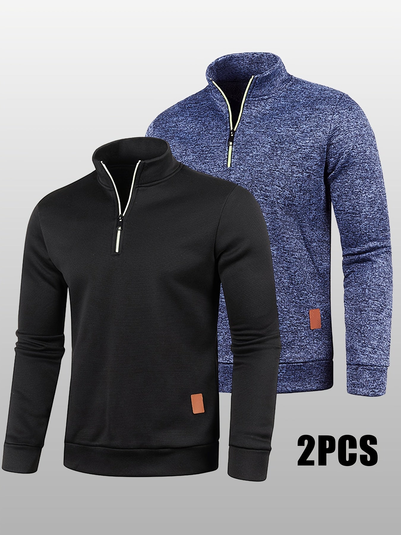 2-teiliges Sweatshirt/Pullover Set mit halbem Reißverschluss für Herren