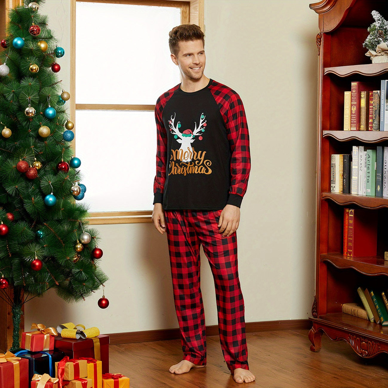 PatPat Weihnachts-Familien-Schlafanzug-Set