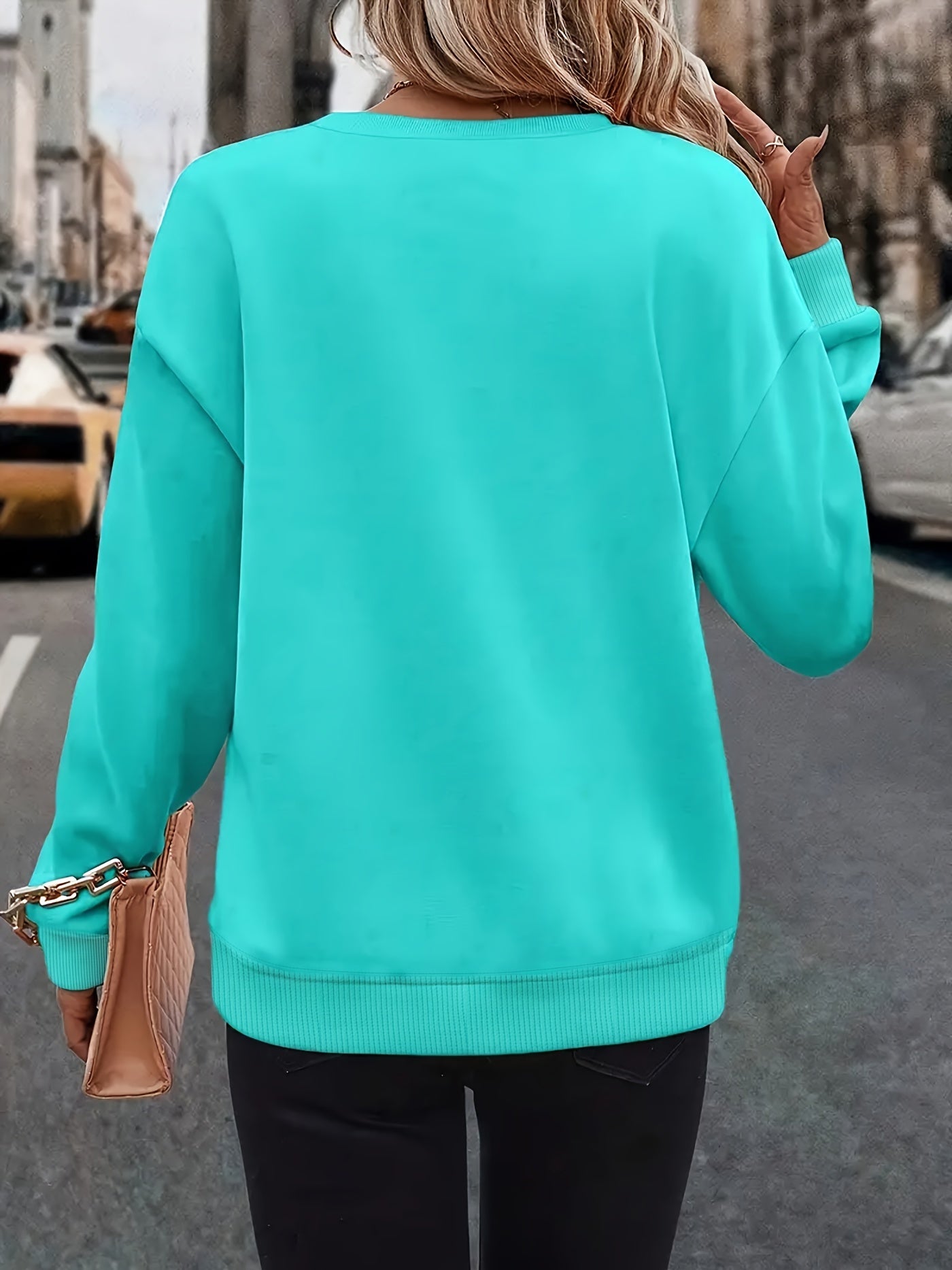 Sweatshirt für Damen Herz- und Schmetterlingsmuster, für alle Jahreszeiten