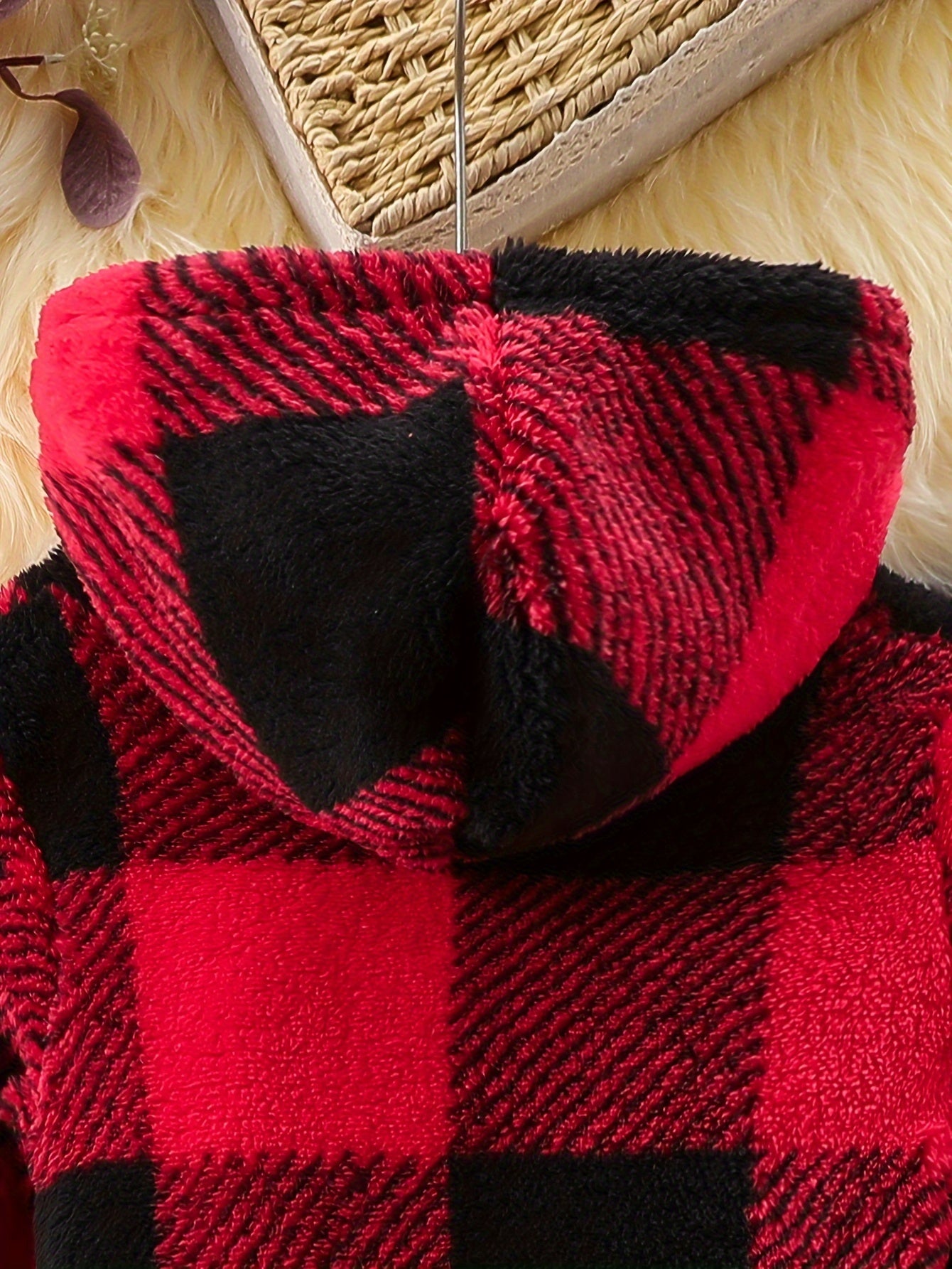 Kariertes Langarmkleid mit Kapuze für Mädchen, bequemes Kleid für Herbst und Winter