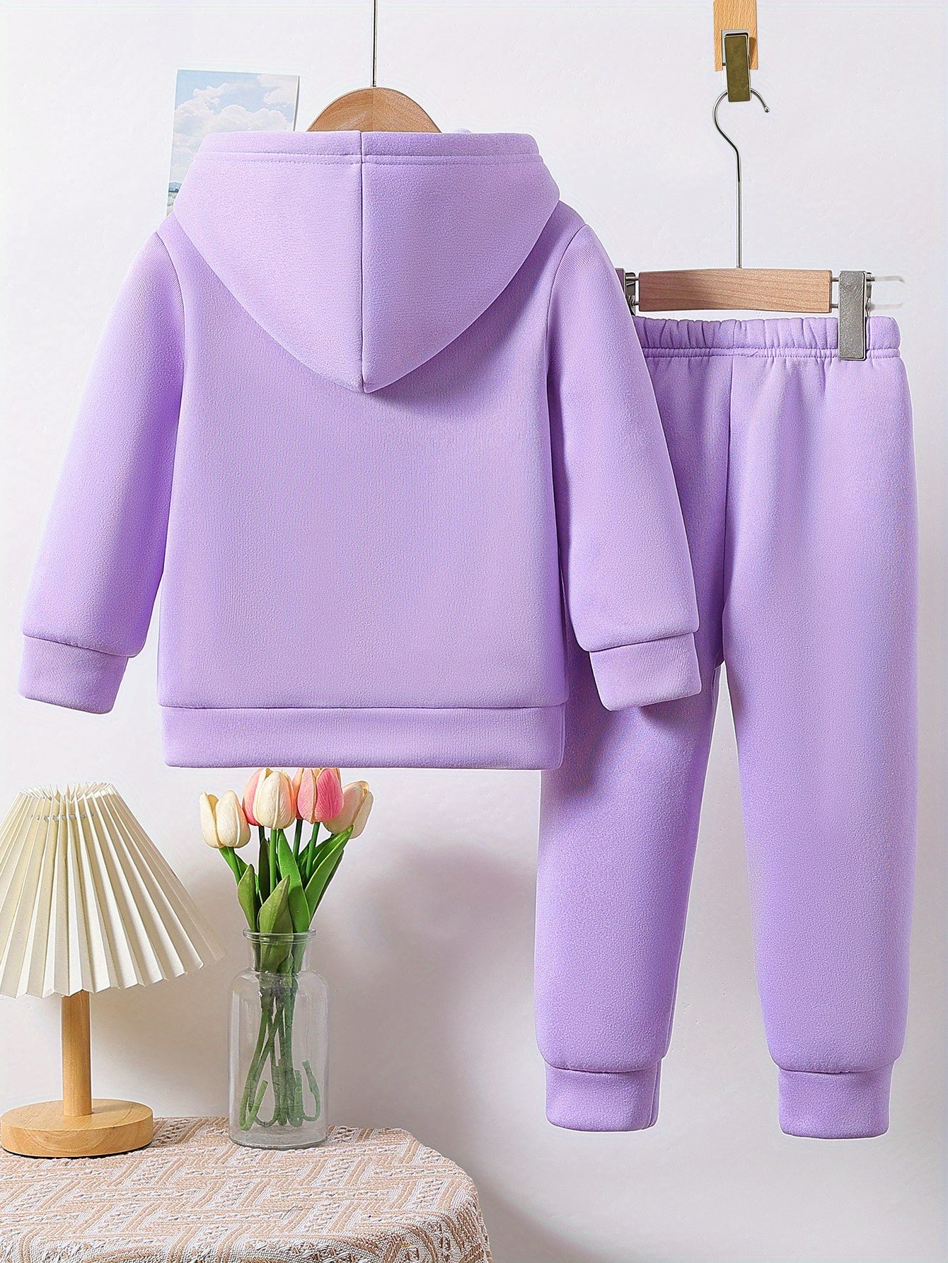 Herbst- und Winter-Zweiteiler für Mädchen, Hoodie mit Kapuze und Hose
