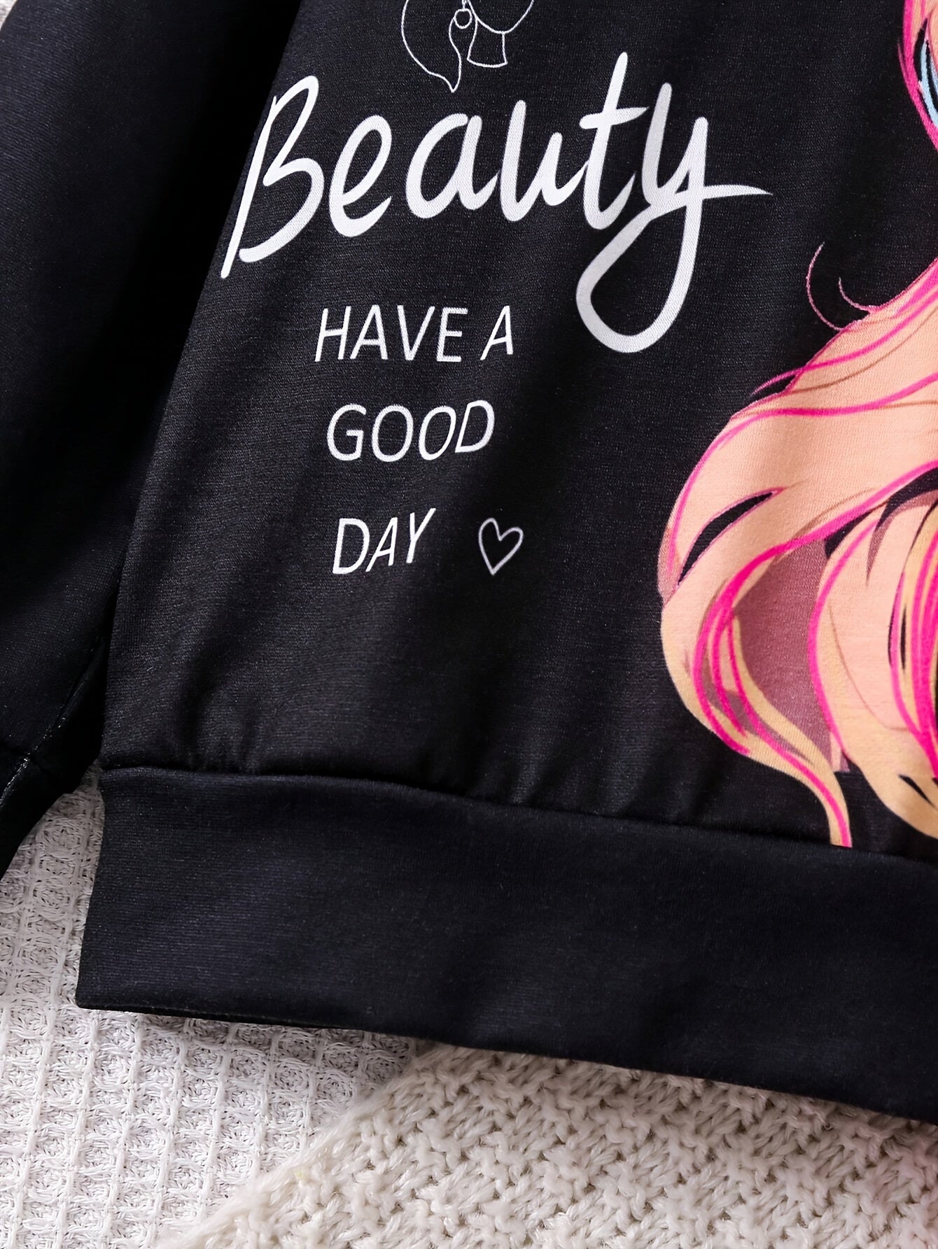 2-teiliges Set aus Kapuzenpullover und Leggings mit Cartoon für Mädchen – langärmlig