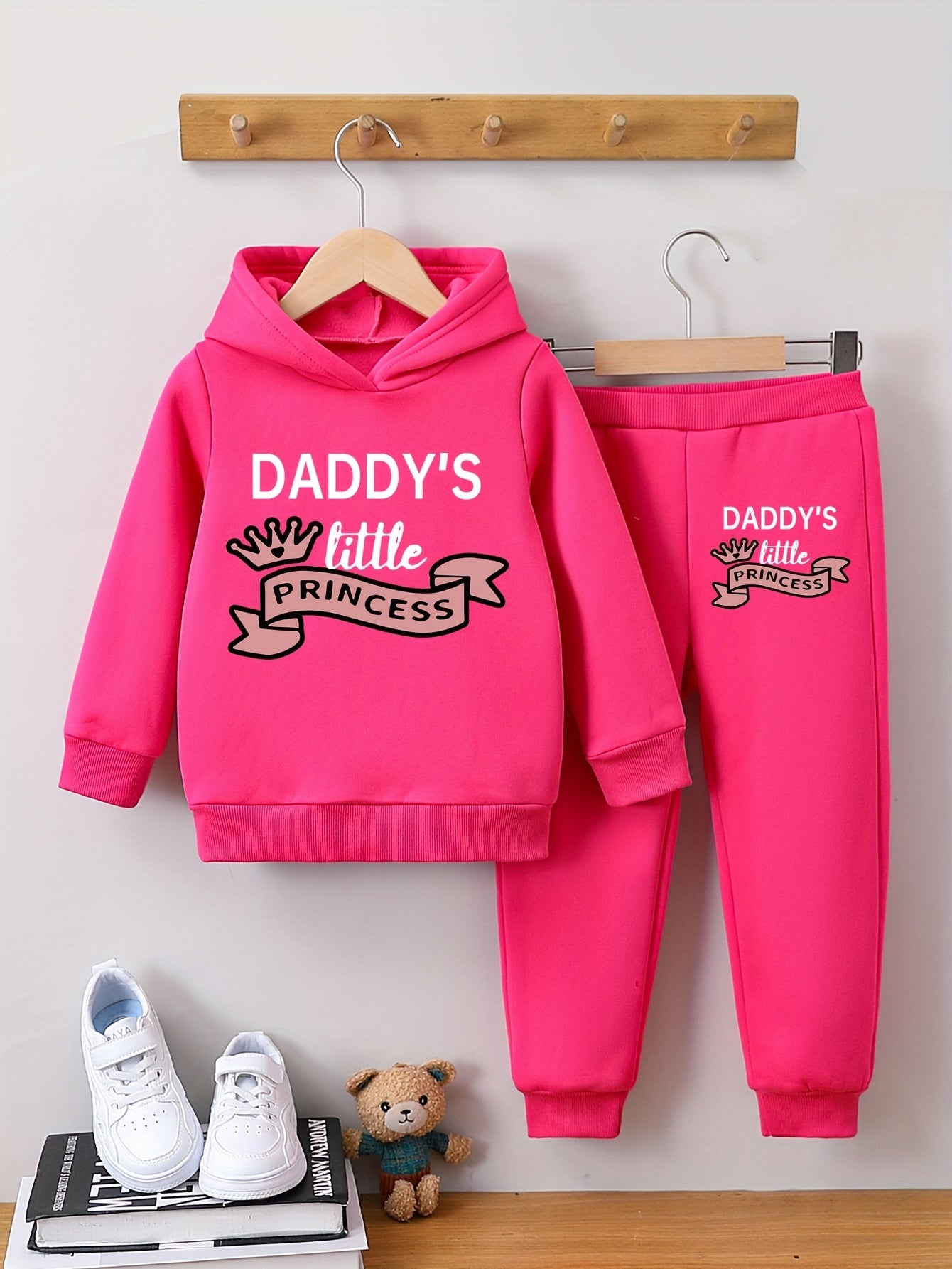 2-teiliges Set für Mädchen „Daddy's Little Princess“, Kapuzenpullover + Jogginghose