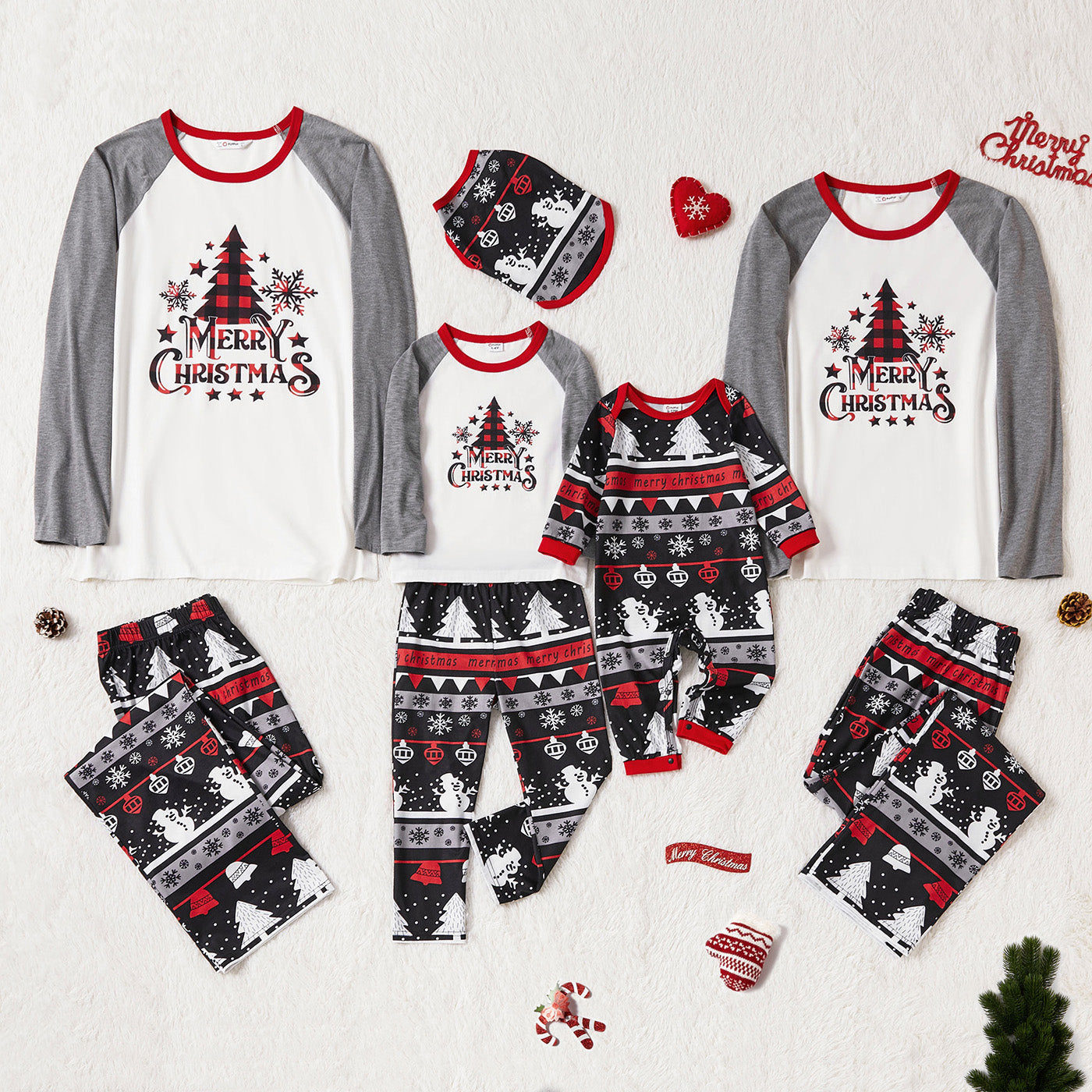 PatPat Weihnachts-Schlafanzug-Familien-Set