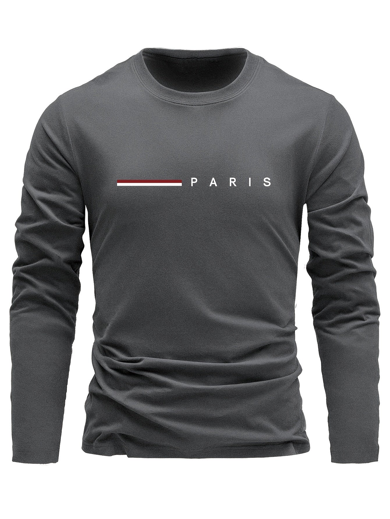 3-teiliges Langarm-Shirt Set aus Baumwolle für Herren – lässiger Rundhalsausschnitt