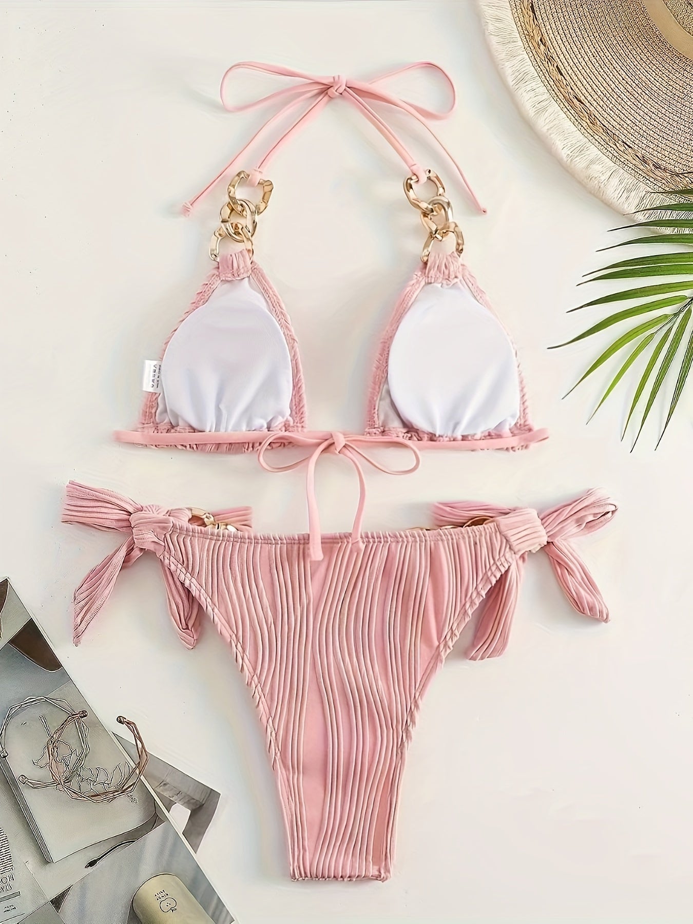 Sexy Bikini-Set für Damen, modisch gerüschter Stoff