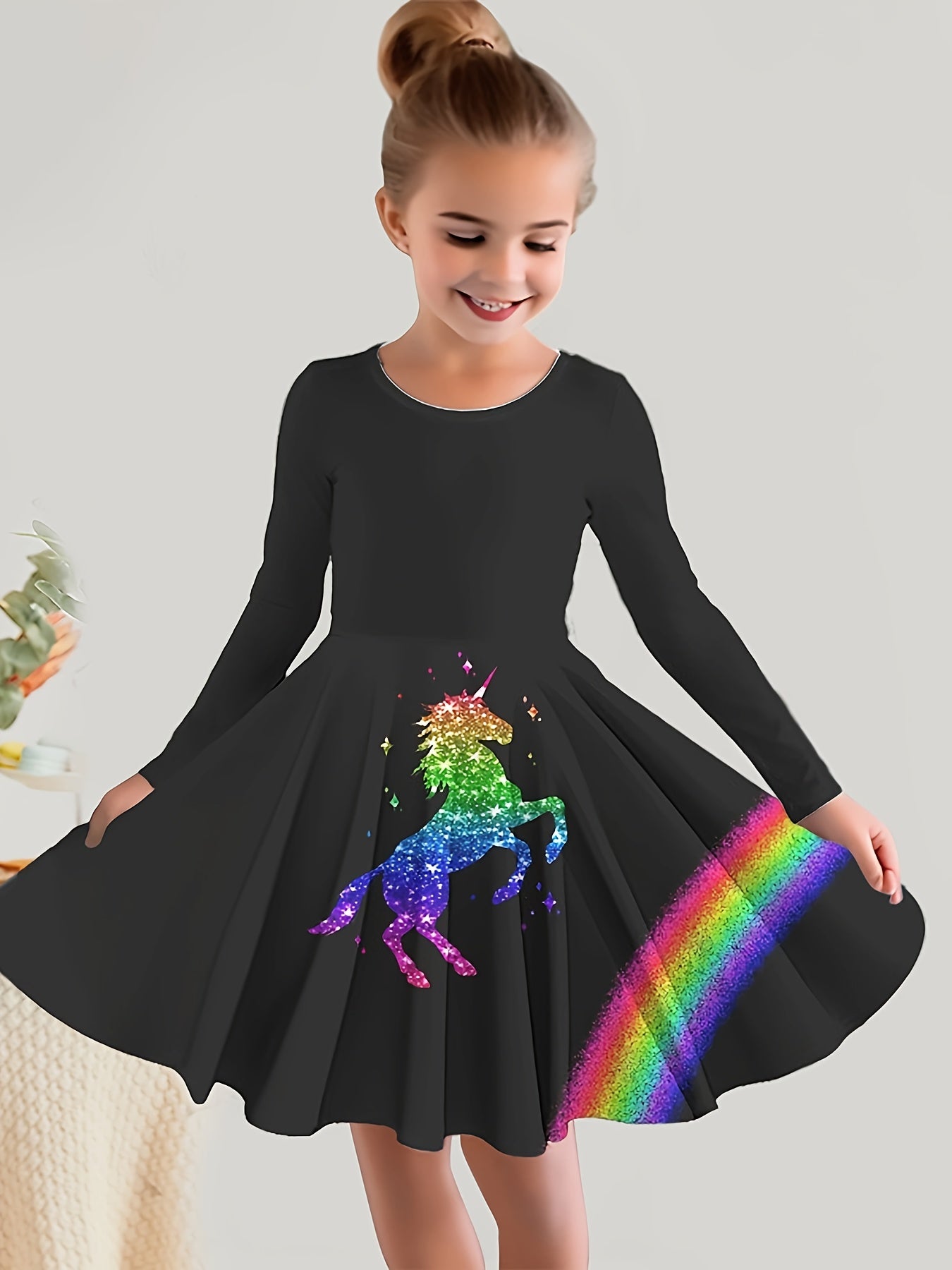Spleißen Schneemann Langarm Kleid Mädchen Weihnachten / Prinzessin Herbst Winter