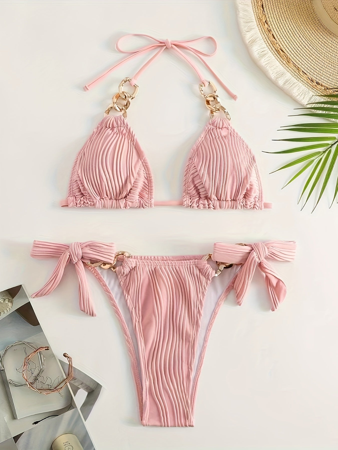 Sexy Bikini-Set für Damen, modisch gerüschter Stoff