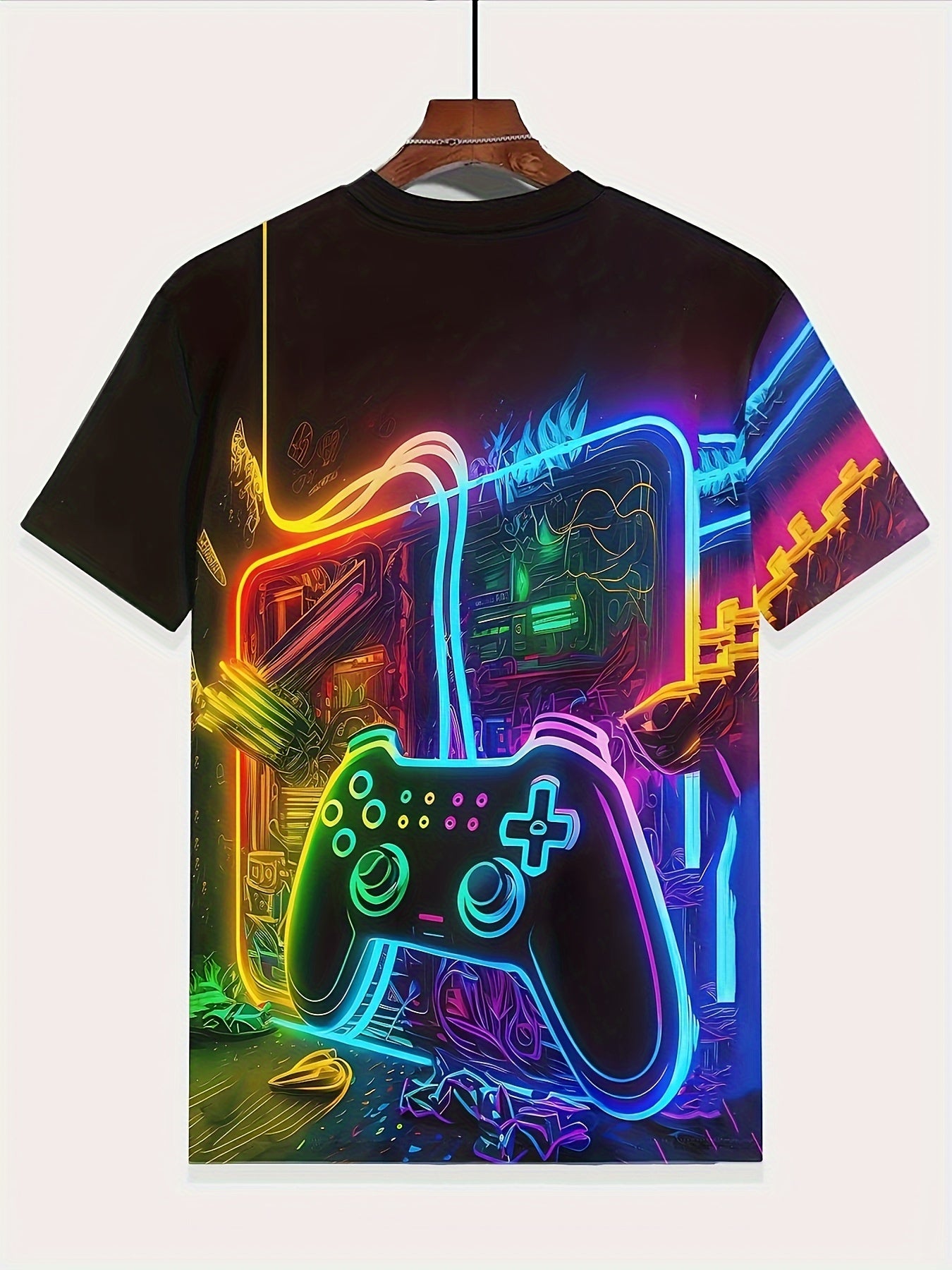 4-teiliges T-Shirt Set für Jungen mit 3D-Druck Game Controller, kurzärmlige T-Shirts