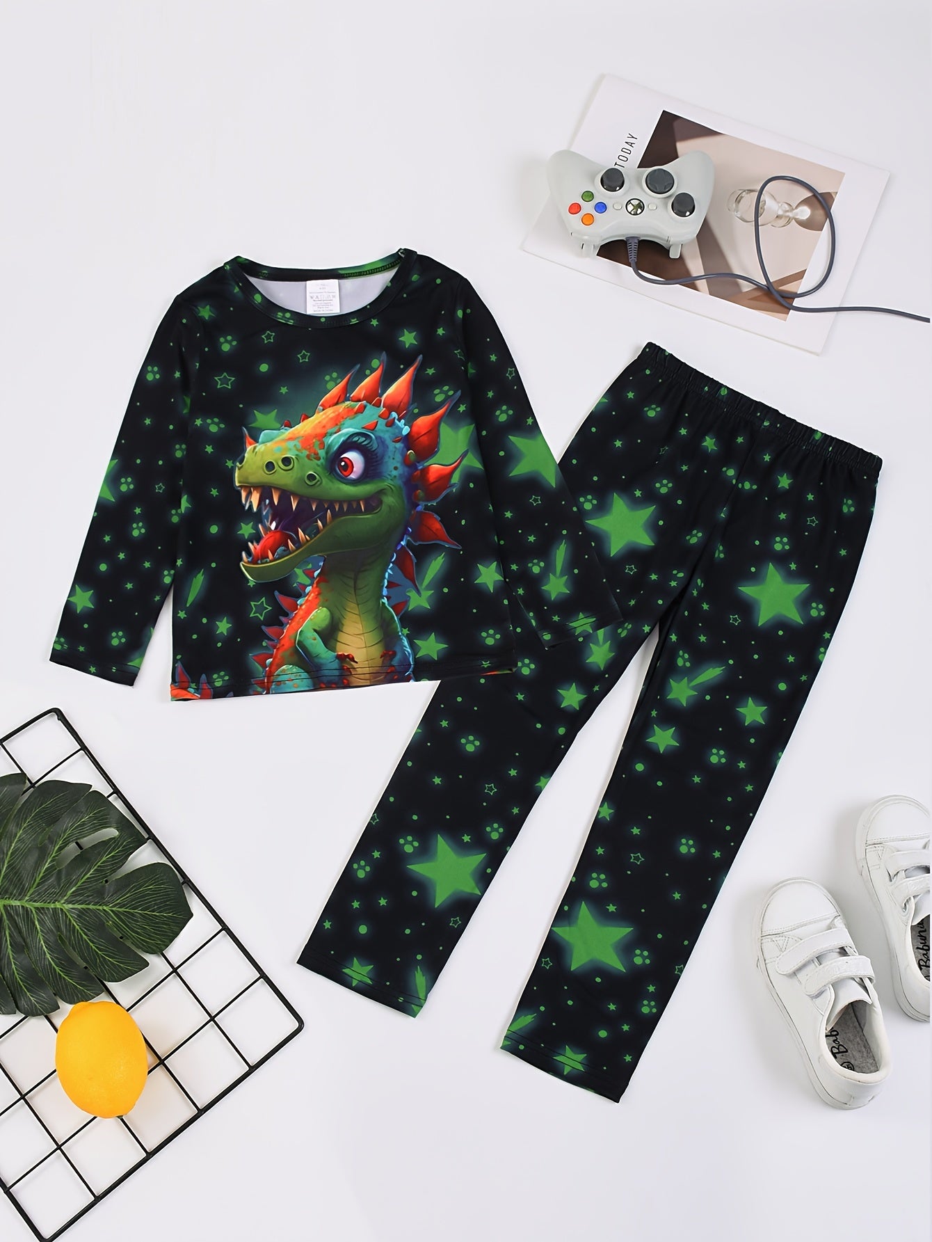 2-teiliges Jungen-Schlafanzug-Set lange Hose + Oberteil Dinosaurier