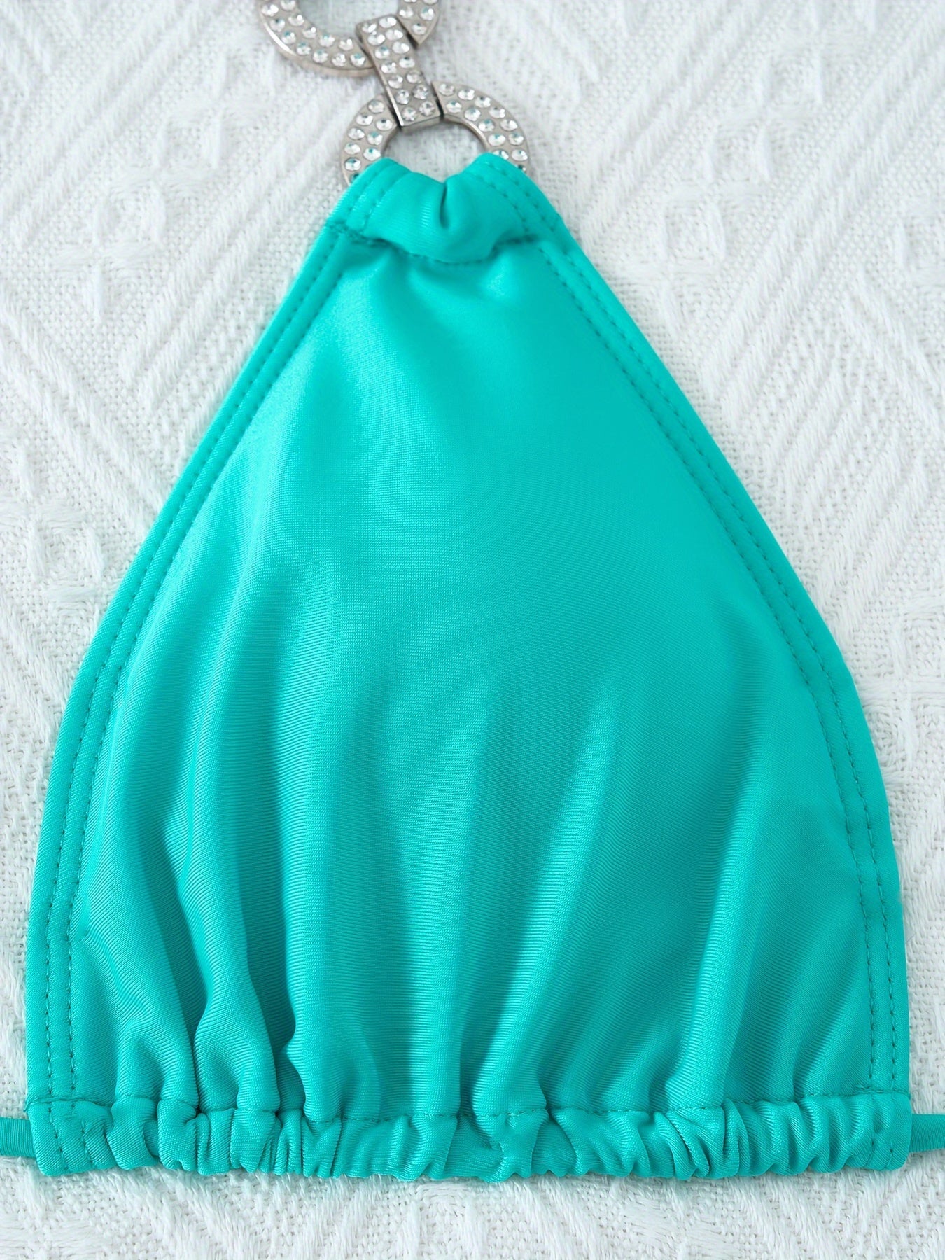 2-teiliges Bikini-Set mit Neckholder und Kettengliedern und Bindeband