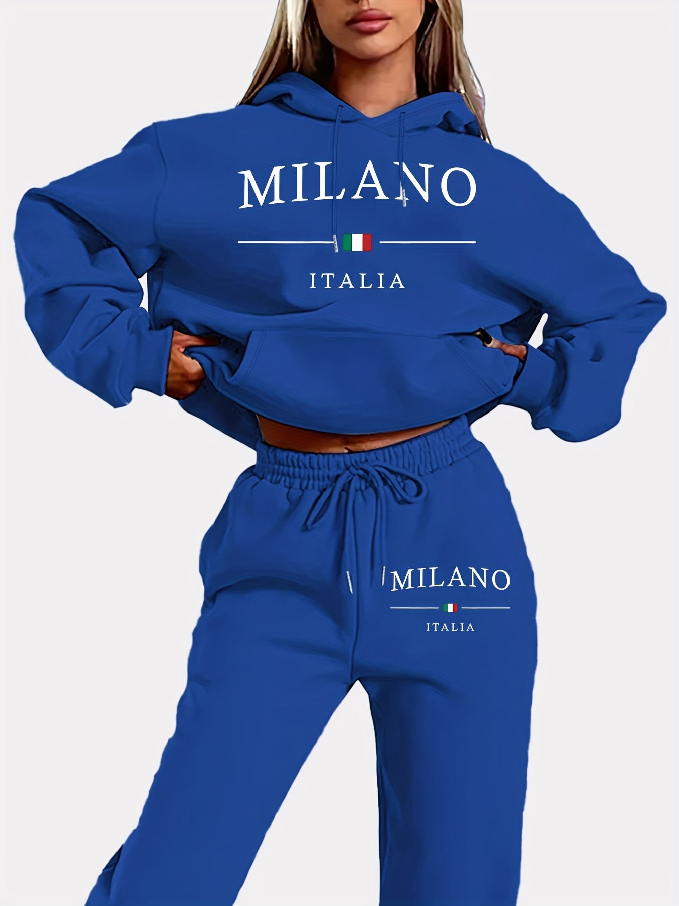 Lässiger, sportlicher Jogging Anzug Milano Italia Kapuzenpullover und Hose