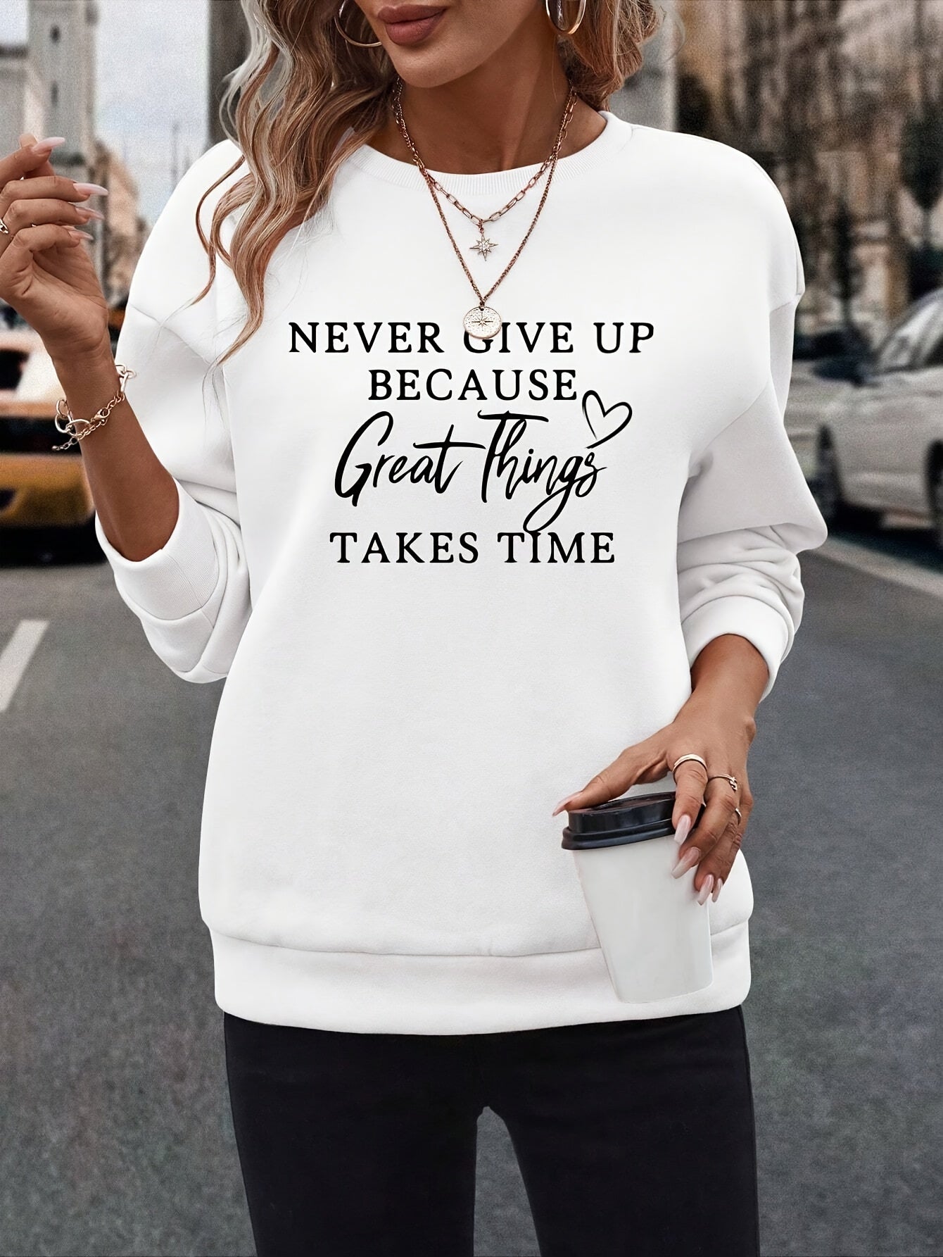 Pullover-Sweatshirt ,lässiges Langarm-Sweatshirt für Herbst und Winter