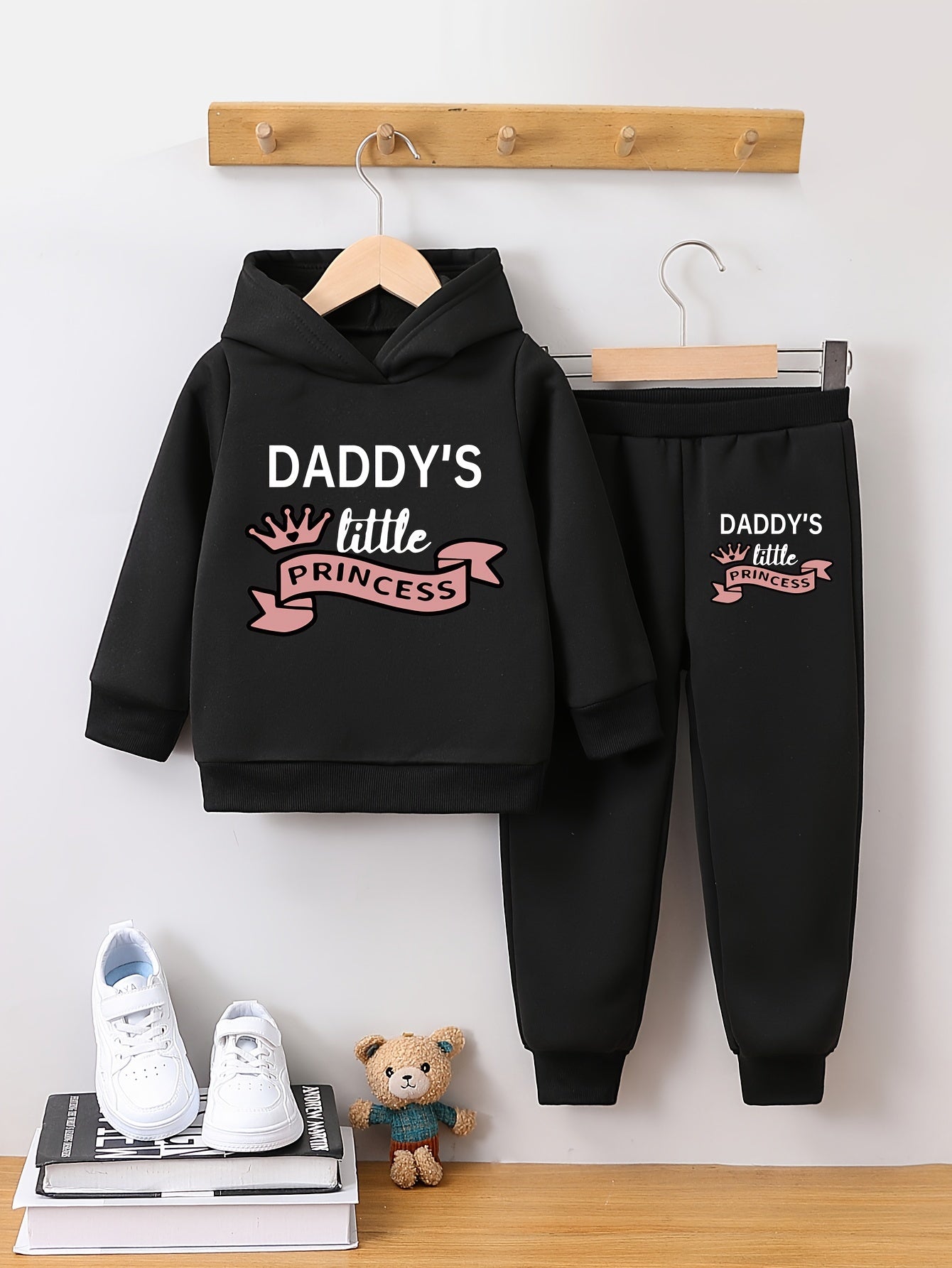 2-teiliges Set für Mädchen „Daddy's Little Princess“, Kapuzenpullover + Jogginghose