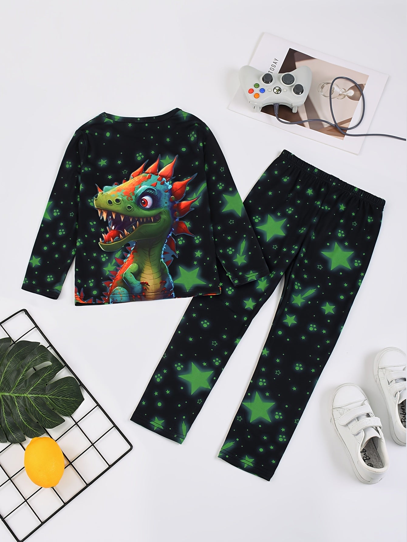 2-teiliges Jungen-Schlafanzug-Set lange Hose + Oberteil Dinosaurier