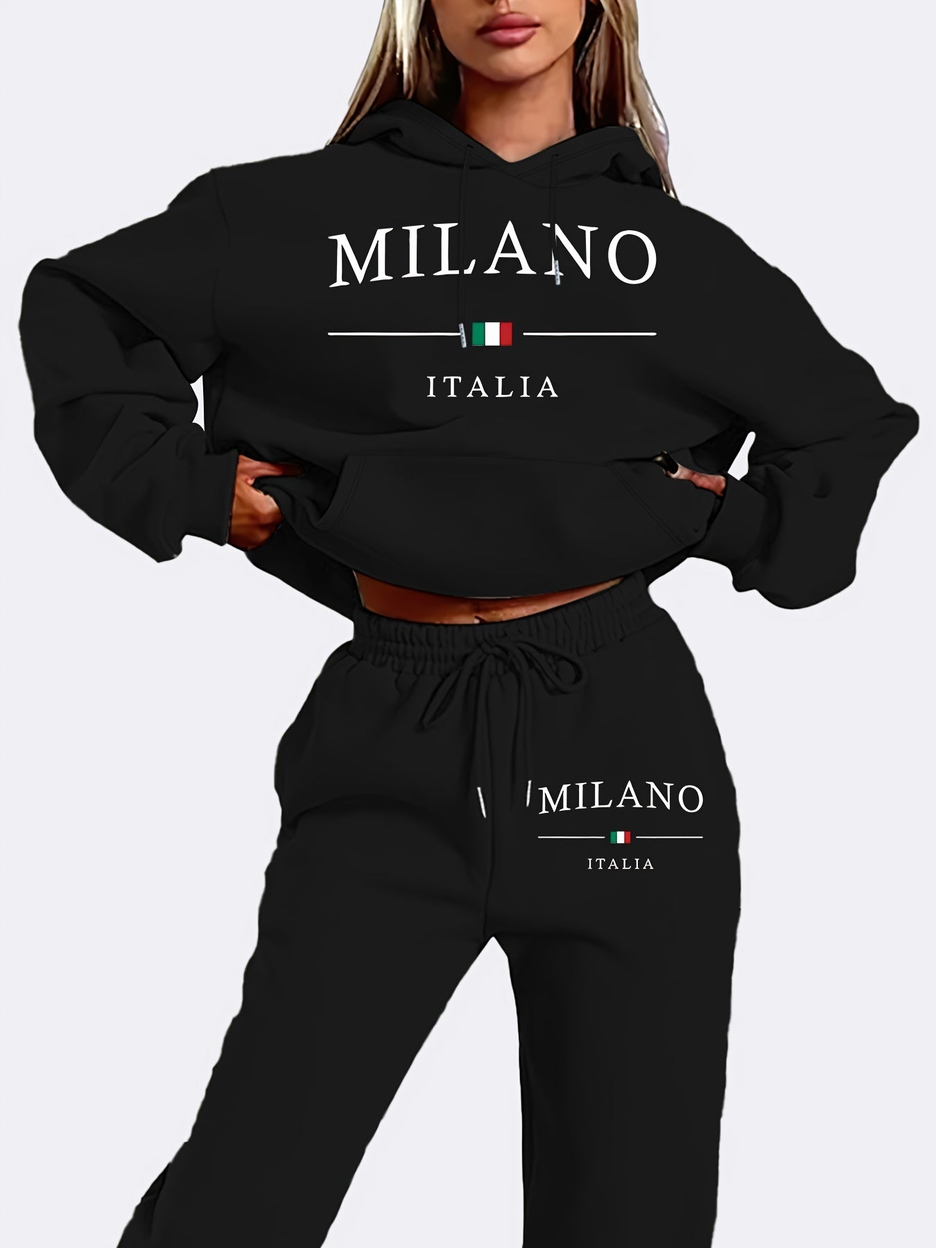Lässiger, sportlicher Jogging Anzug Milano Italia Kapuzenpullover und Hose