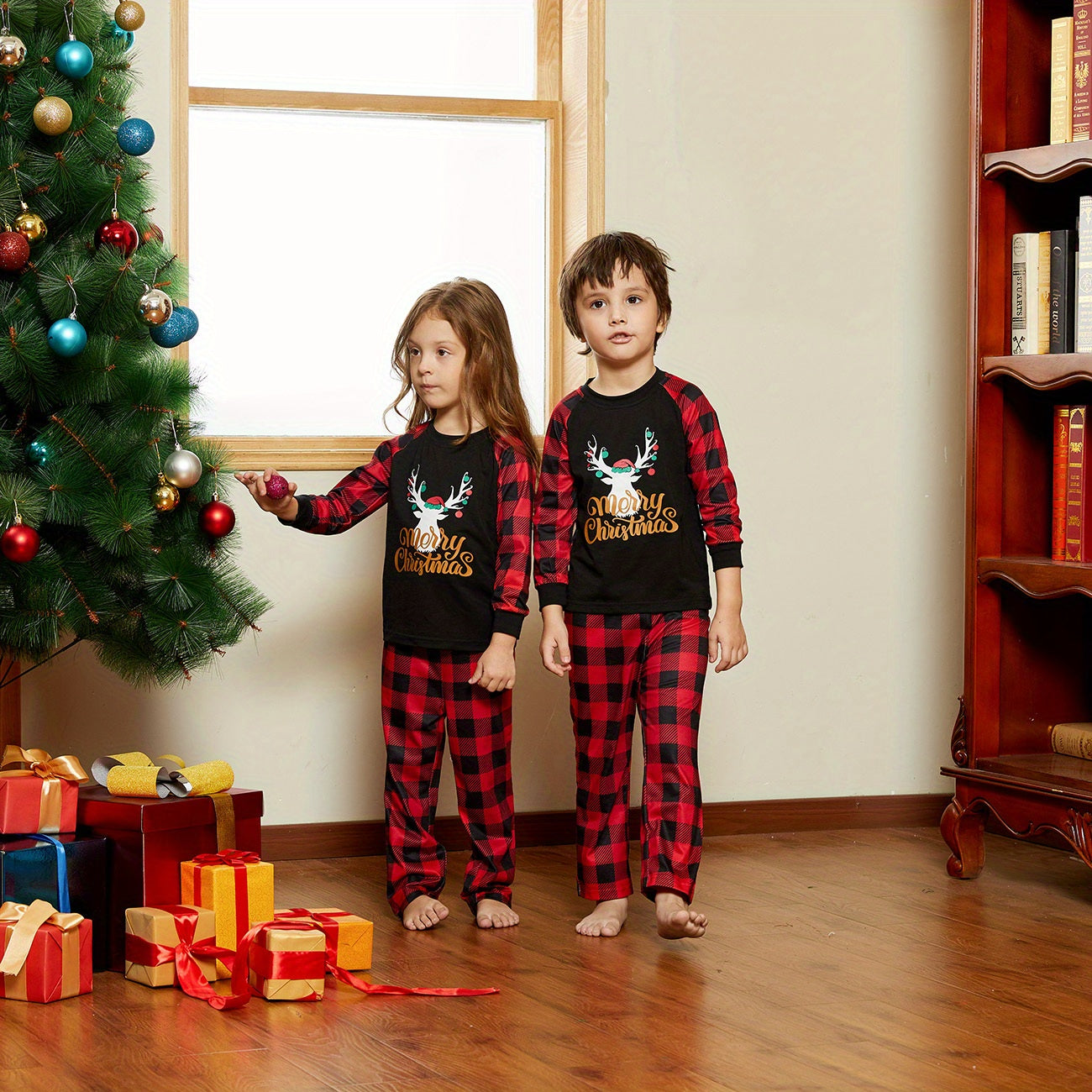 PatPat Weihnachts-Familien-Schlafanzug-Set