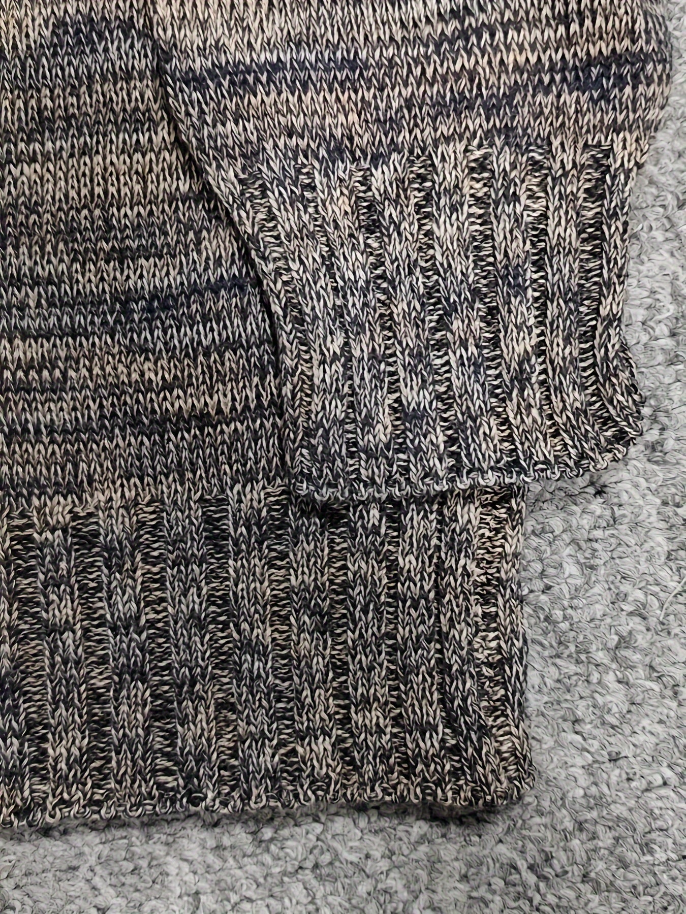 Herren Retro Langarm Strickpullover mit Wasserfallausschnitt und Kordelzug
