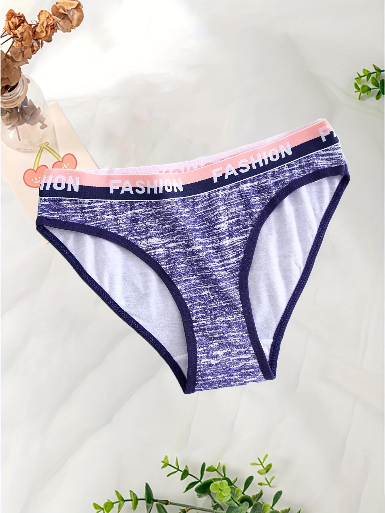 12 Stück Baumwoll-Slips mit Batikmuster für Damen atmungsaktiv