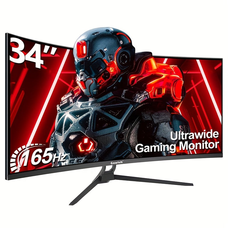 Gawfolk Curved Gaming Monitor 34 Zoll UWQHD 3440x1440P, 1500R Ultra Wide