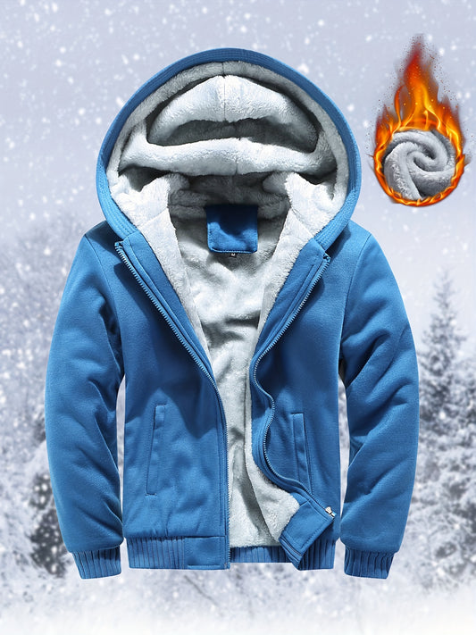 Warme, lässige Sweatshirtjacke für den Winter, Fleecejacke mit Reißverschluss