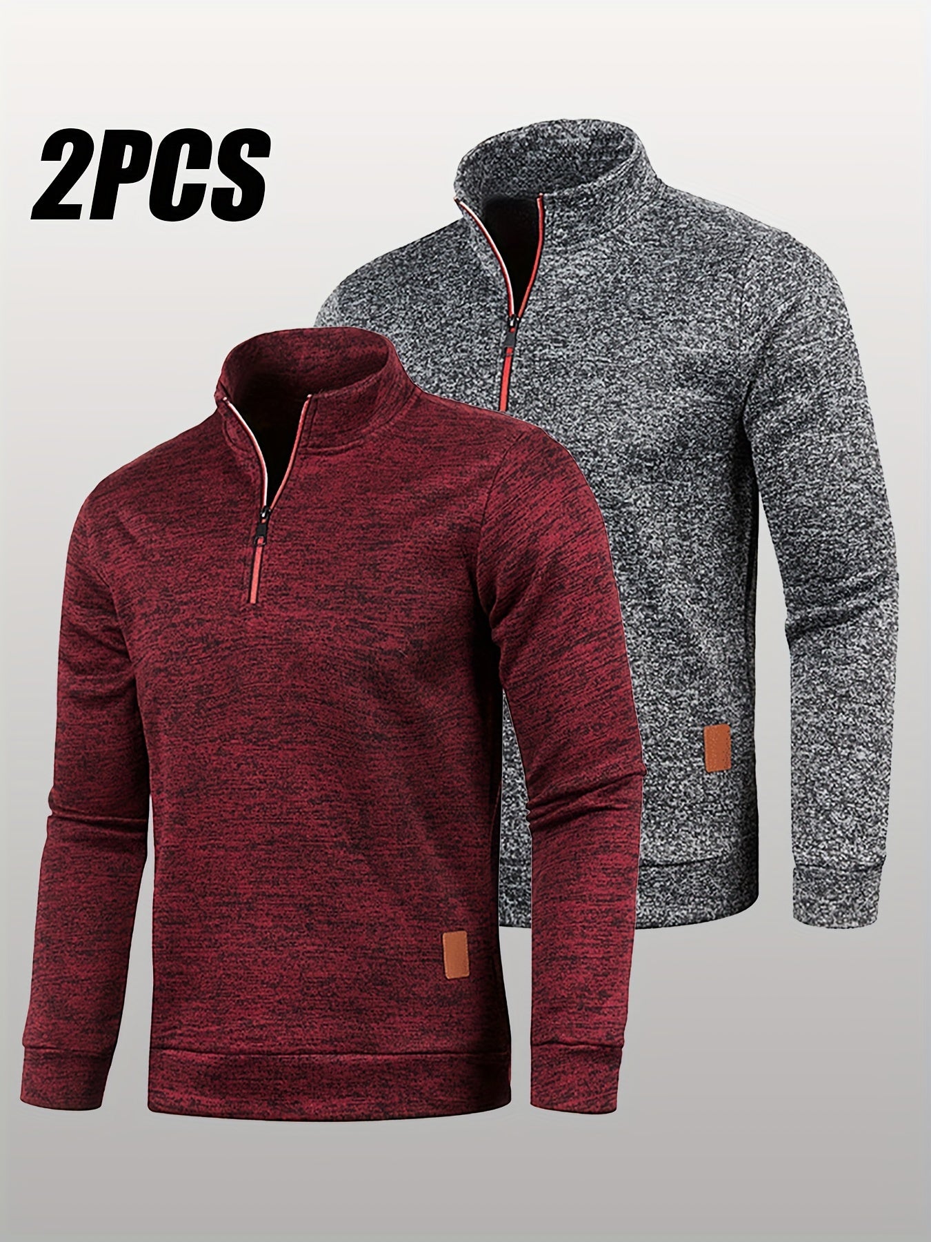 2-teiliges Sweatshirt/Pullover Set mit halbem Reißverschluss für Herren