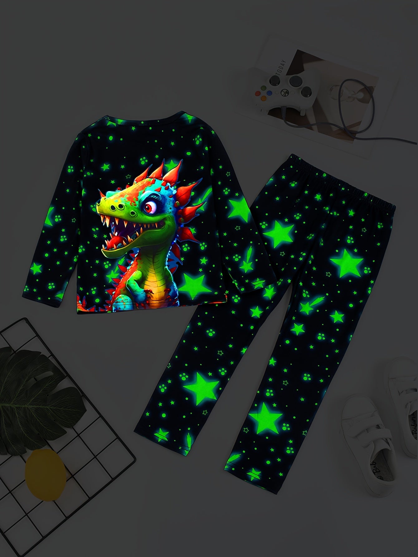 2-teiliges Jungen-Schlafanzug-Set lange Hose + Oberteil Dinosaurier