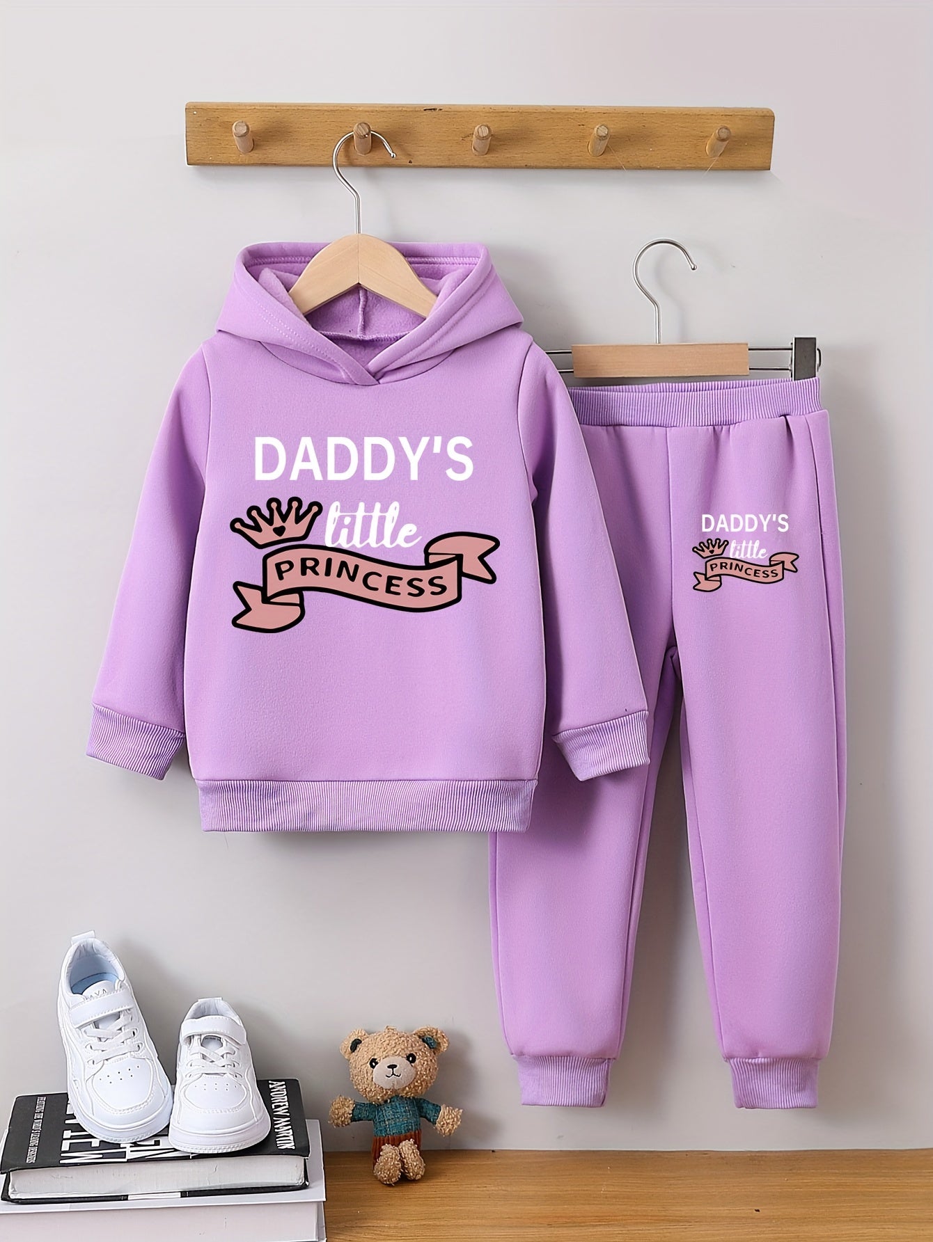 2-teiliges Set für Mädchen „Daddy's Little Princess“, Kapuzenpullover + Jogginghose