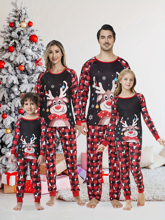 Weihnachtspyjama-Set für die ganze Familie mit Rentier Stretch 2-teilig