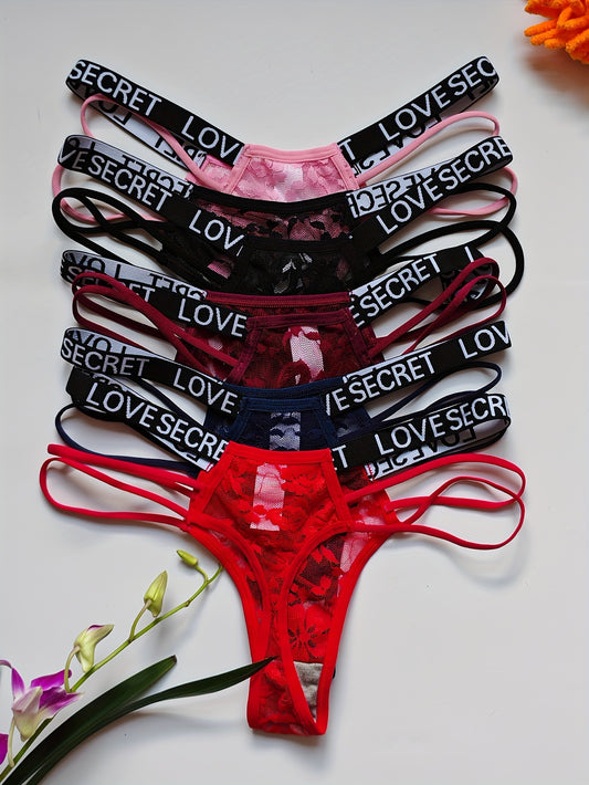 5-teilige Tanga - Set, sexy, bequeme, atmungsaktive, dehnbare Dessous-Höschen