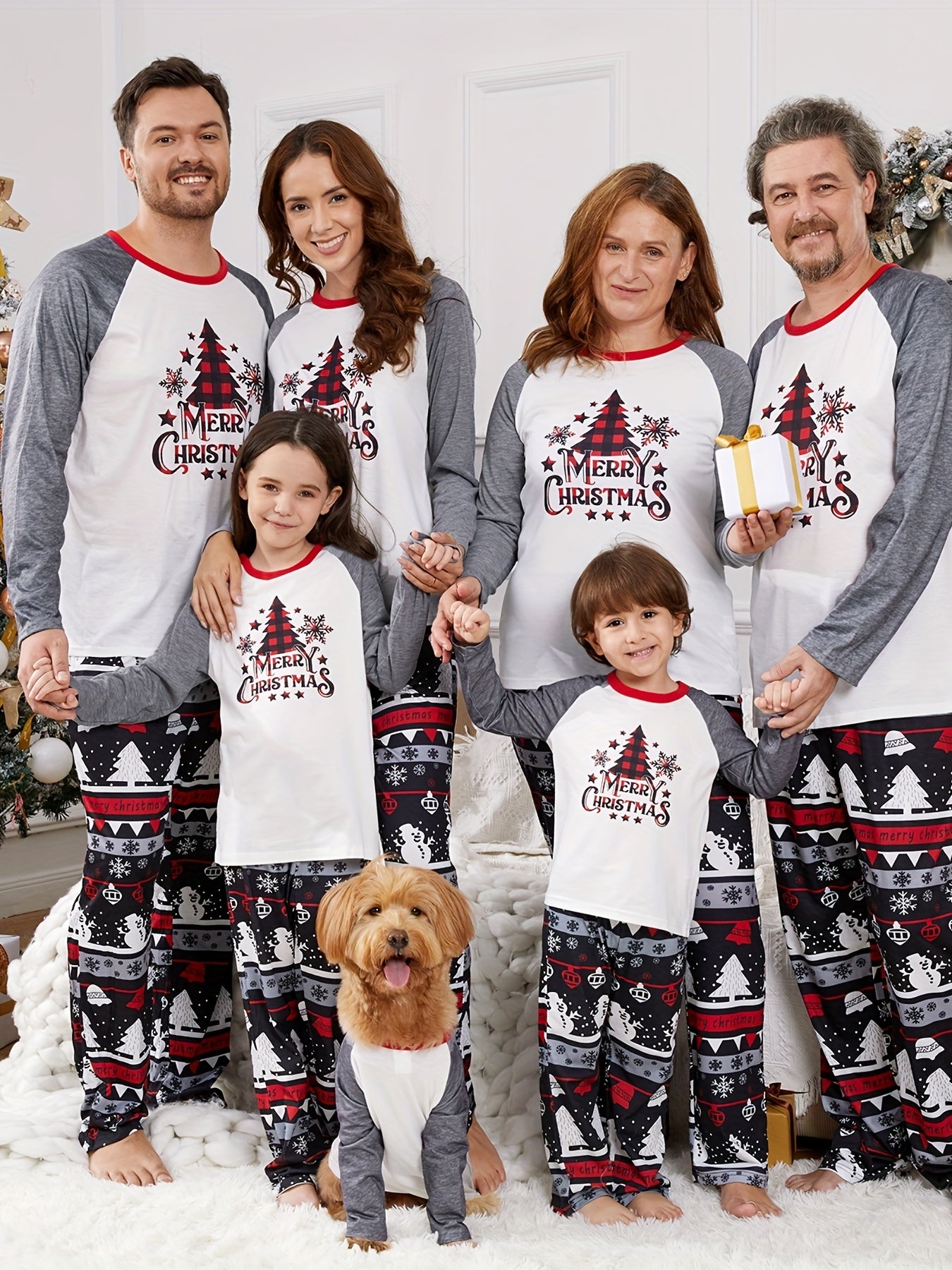 PatPat Weihnachts-Schlafanzug-Familien-Set