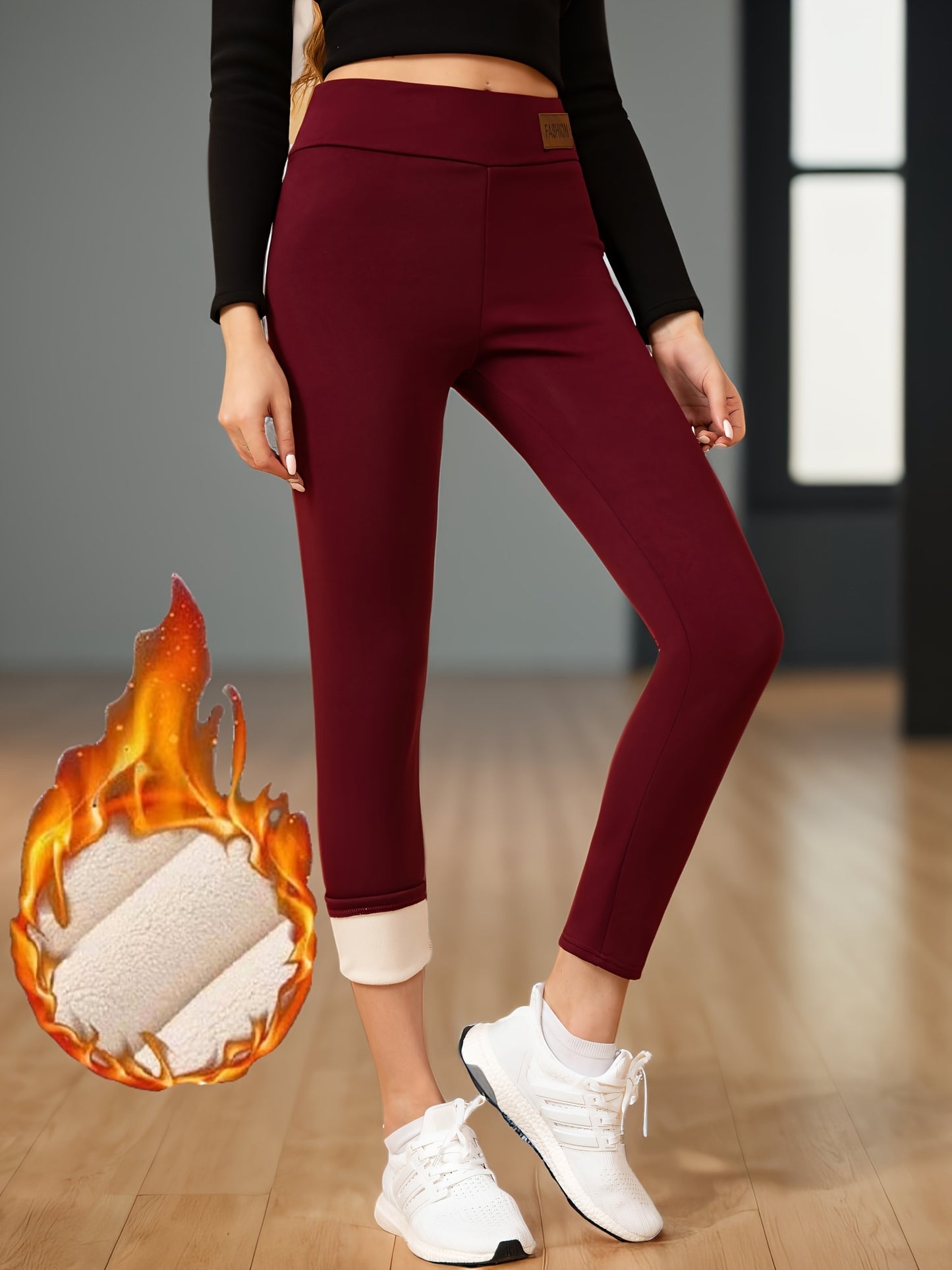 Herbst und Winter samtgepolsterte Leggings, Kälte- und Frostschutz, hohe Taille