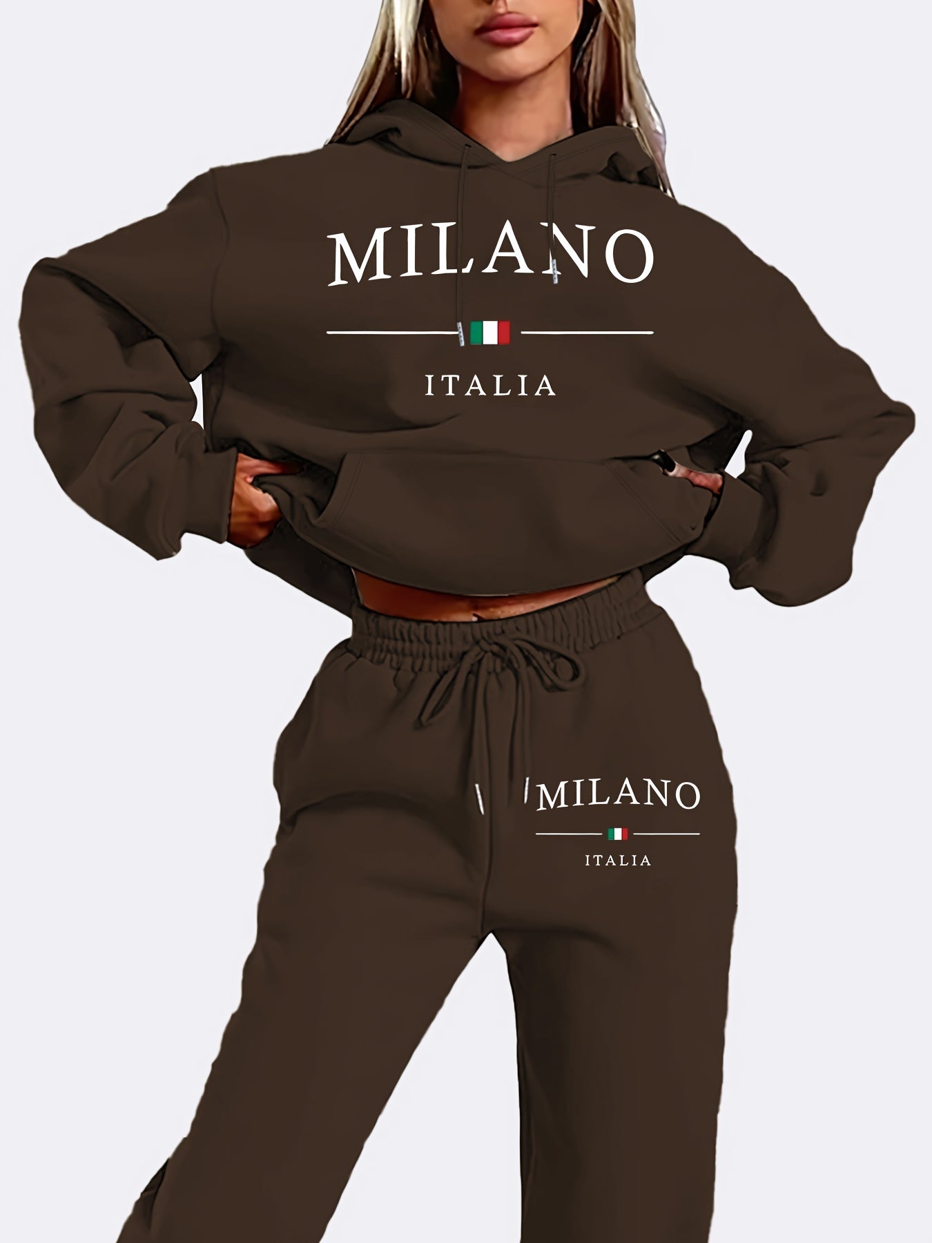 Lässiger, sportlicher Jogging Anzug Milano Italia Kapuzenpullover und Hose