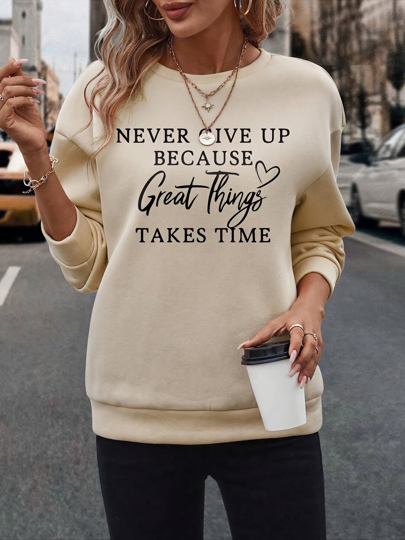 Pullover-Sweatshirt ,lässiges Langarm-Sweatshirt für Herbst und Winter